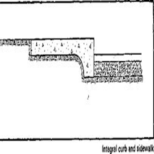 Schematic of curb and sidewalk