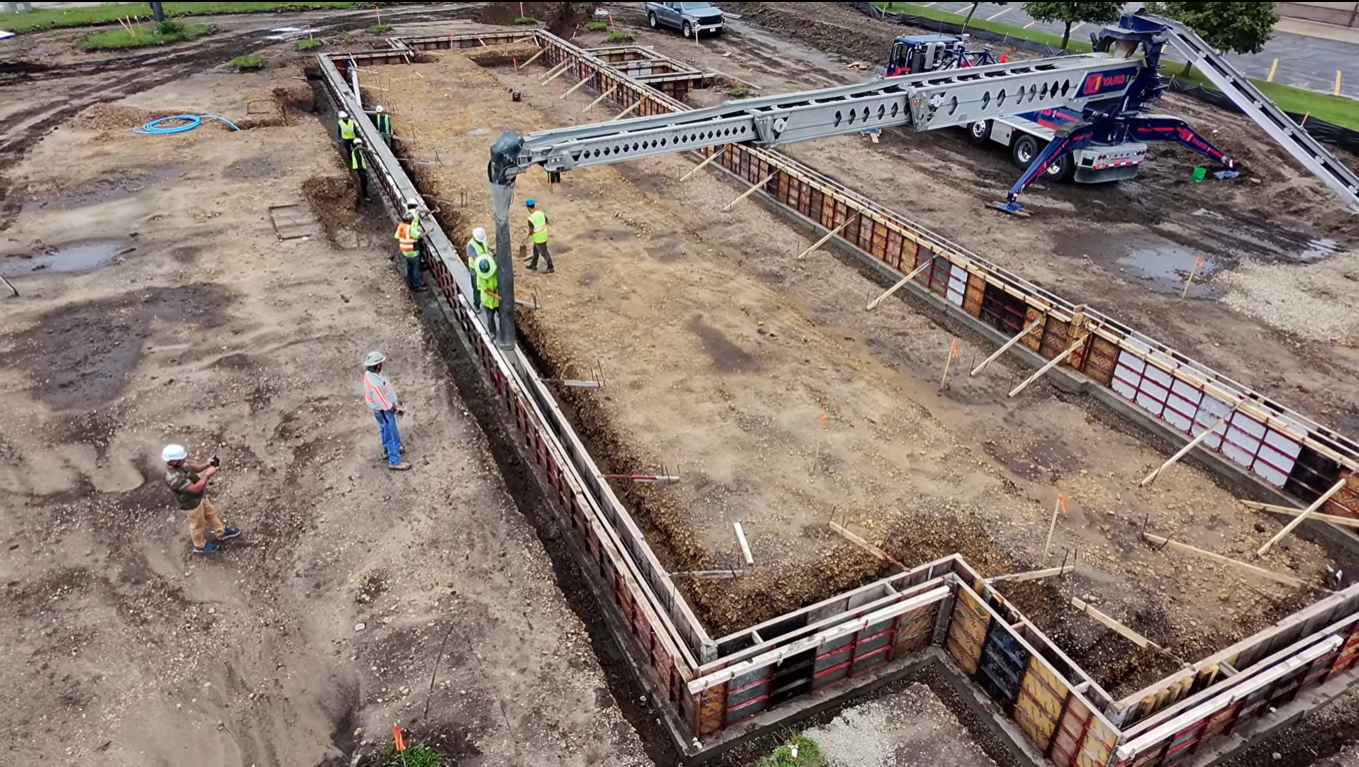 Structural poured concrete wall project in SE Wisconsin